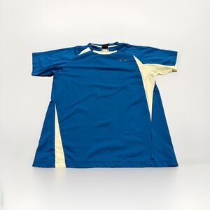 Oakley Mens Blue White Short Sleeve Performance Fit Crew Neck T-shirt Size XXL
